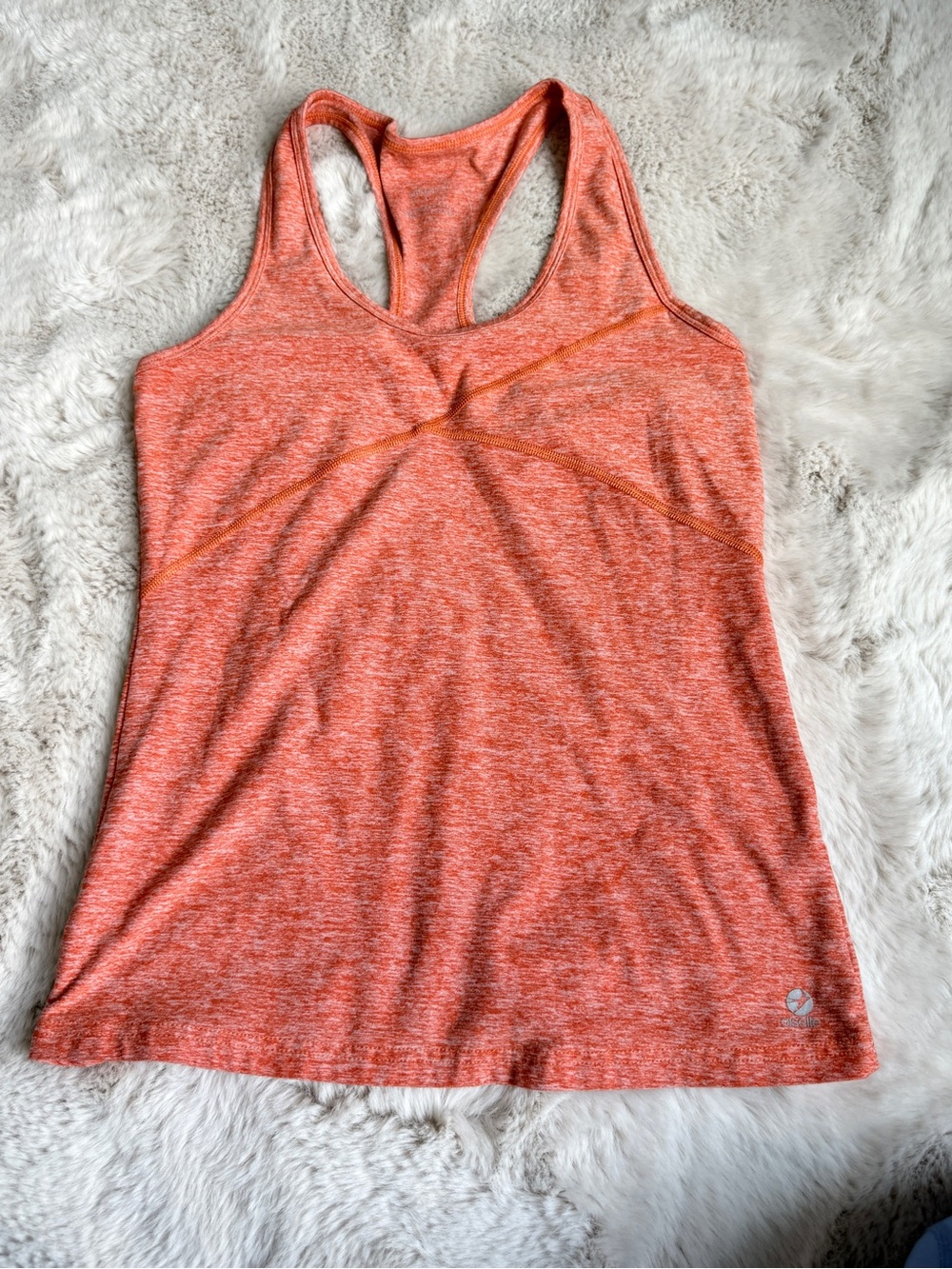 oiselle Coral Heather Racerback Tank Top